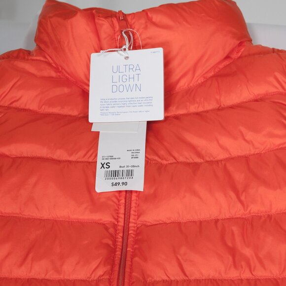 Uniqlo Ultra Light Down Vest – Bright Coral, XS, NWT - Picture 4 of 4